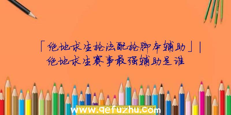 「绝地求生枪法配枪脚本辅助」|绝地求生赛事最强辅助是谁